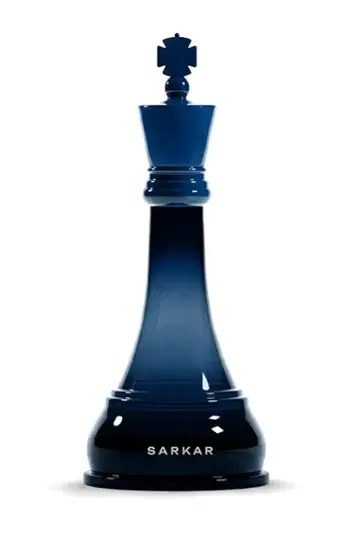 Sarkar Orion midnight blue chess-king perfume bottle